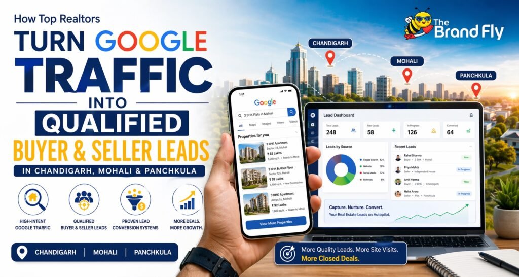 How Top Realtors Turn Google Traffic Into Qualified Buyer & Seller Leads in Chandigarh, Mohali & Panchkula