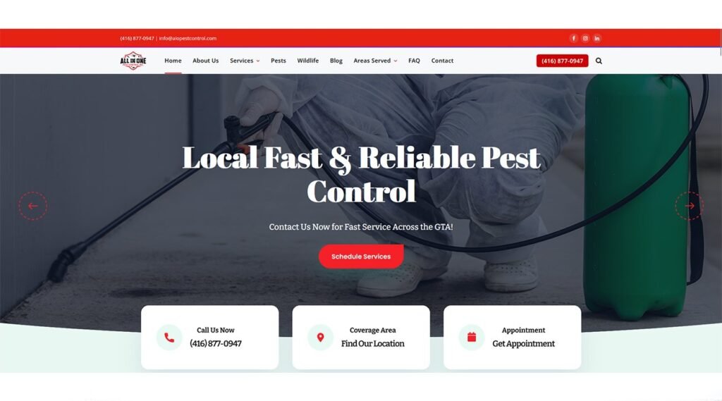 Pest Control Company website